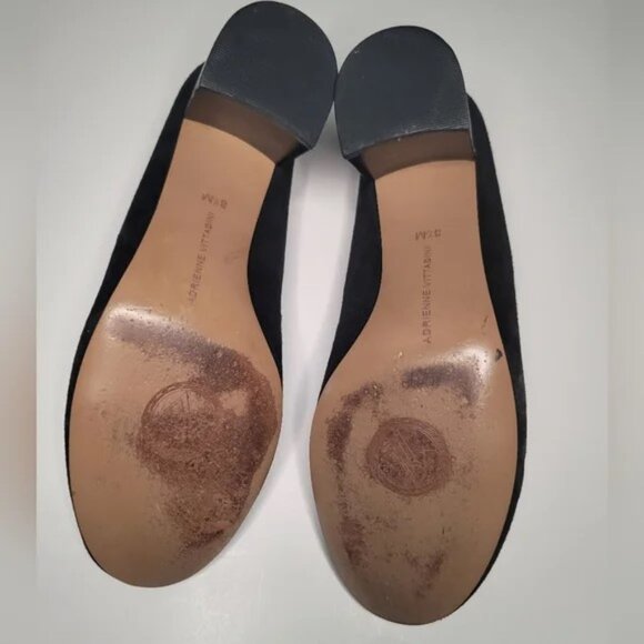 Adrienne Vittadini Black Suede Block Heel Pumps sz 8.5 - Picture 4 of 6